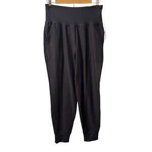 Old Navy Active Powersoft High-Rise Jogger Leggings L Black Polyester/Spandex